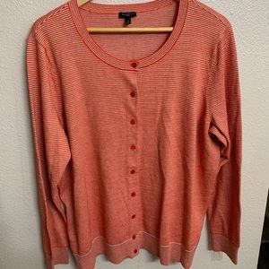 Talbots Orange and gold cardigan